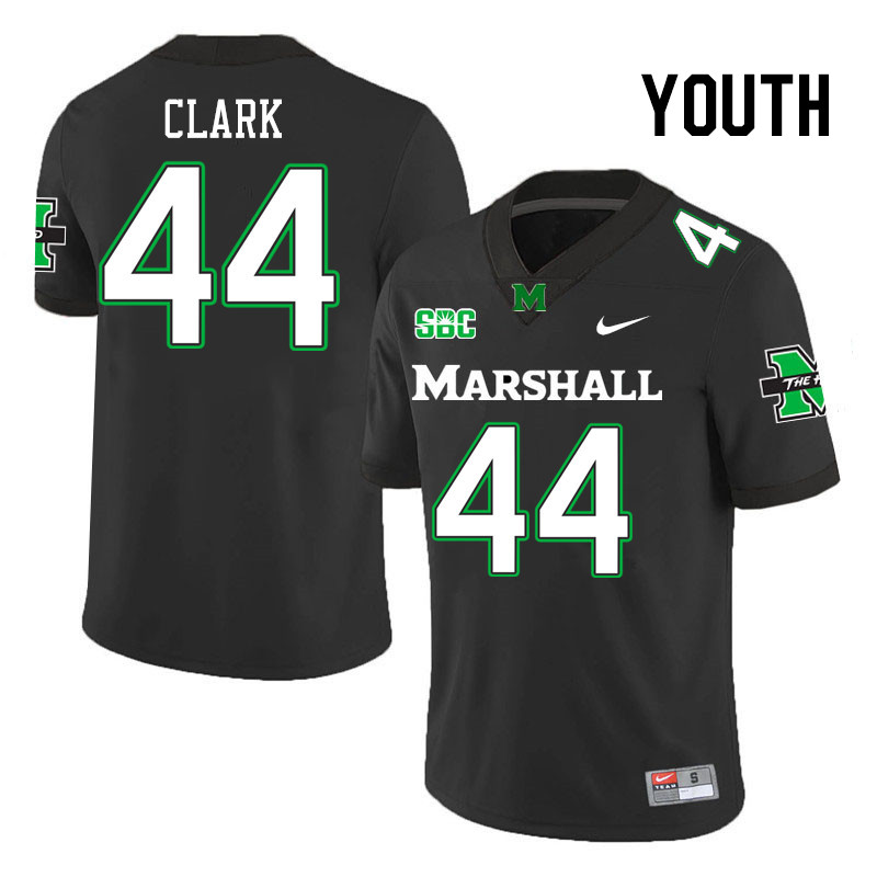 Youth #44 Chason Clark Marshall Thundering Herd SBC Conference College Football Jerseys Stitched-Bla